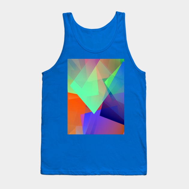 Cubic in Orange, Blue, and Lime Tank Top by tiokvadrat